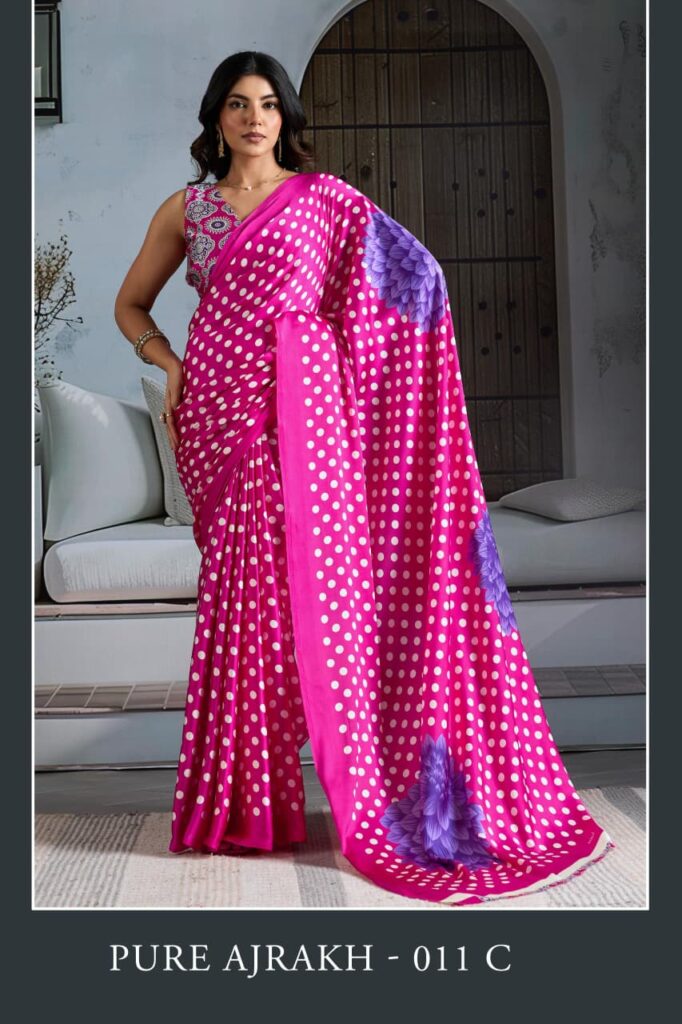 Buy Rajtex Pure Ajrakh 011 Modal Satin Printed Saree Wholesale 2026