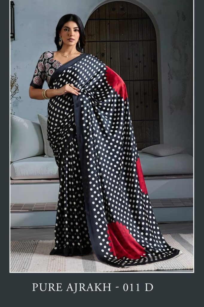 Buy Rajtex Pure Ajrakh 011 Modal Satin Printed Saree Wholesale 2026