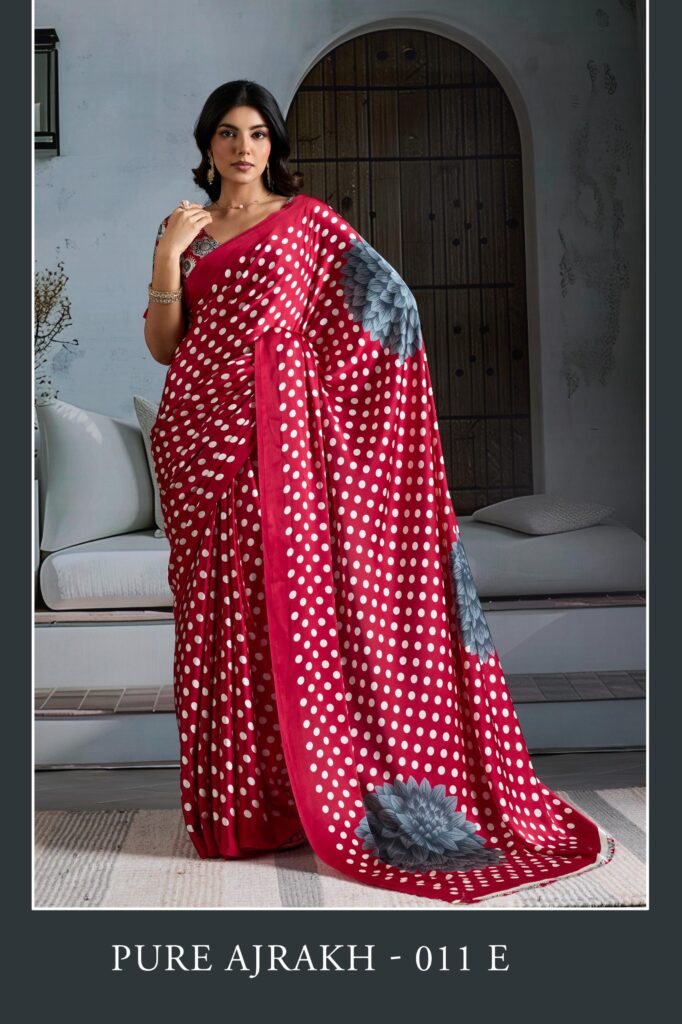 Buy Rajtex Pure Ajrakh 011 Modal Satin Printed Saree Wholesale 2026