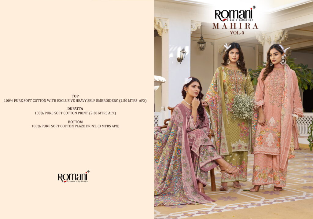 Stylish Romani Mahira Vol 5 Cotton Digital Printed Dress Material Collection Wholesale 2026