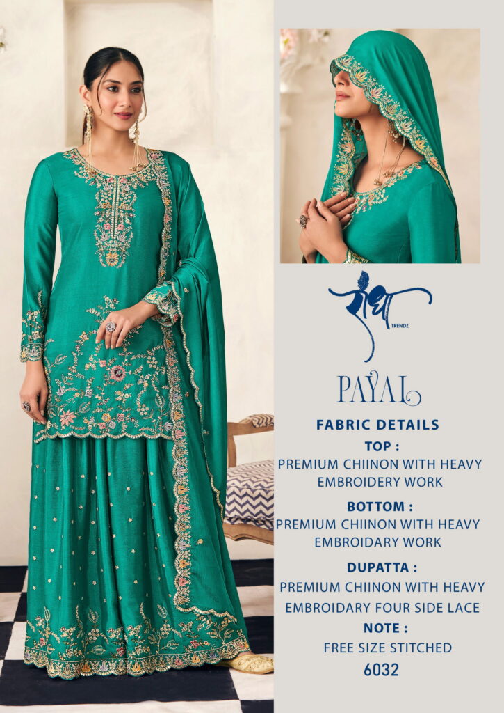 Stylish Radha Payal Chinon With Embroidery Threadwork Salwar Kameez Wholesale 2026