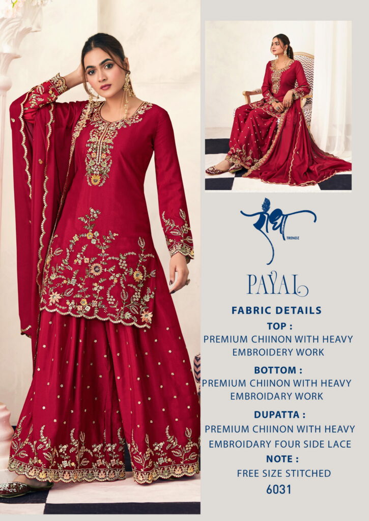 Stylish Radha Payal Chinon With Embroidery Threadwork Salwar Kameez Wholesale 2026