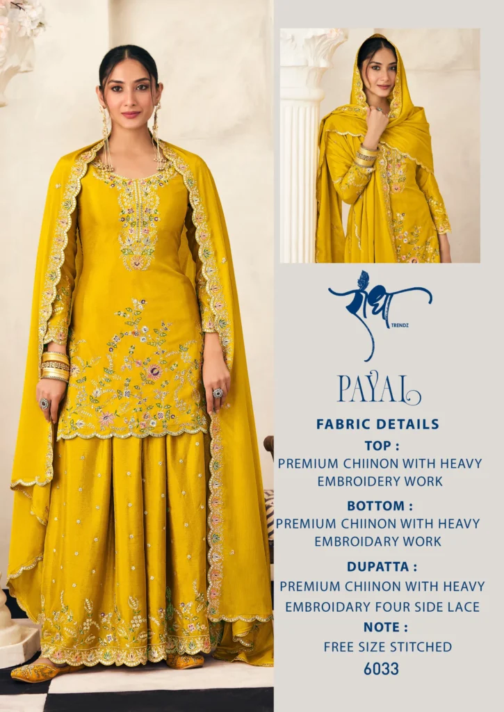 Stylish Radha Payal Chinon With Embroidery Threadwork Salwar Kameez Wholesale 2026