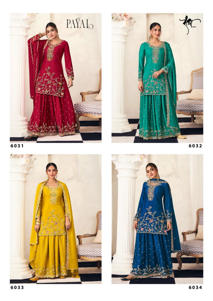 Stylish Radha Payal Chinon With Embroidery Threadwork Salwar Kameez Wholesale 2026
