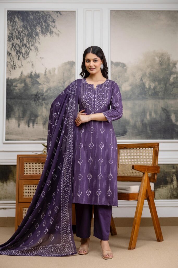 Latest Naisha K 556 Mal Cotton With Embroidery Work Kurti Pant And Dupatta Wholesale 2026