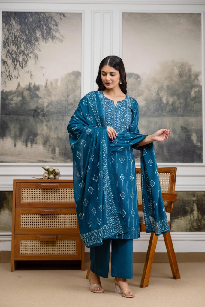 Latest Naisha K 556 Mal Cotton With Embroidery Work Kurti Pant And Dupatta Wholesale 2026