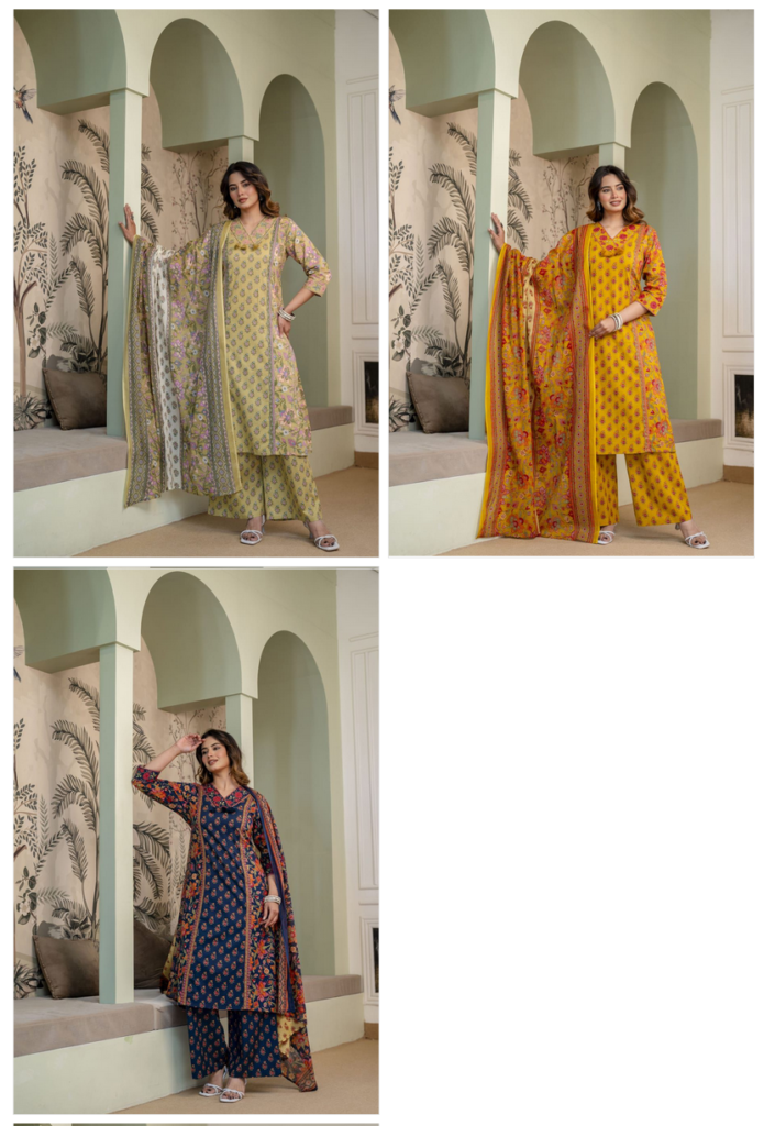 Beautiful Naisha K 554 Cotton With Work Top Bottom And Dupatta Collection Wholesale 2026