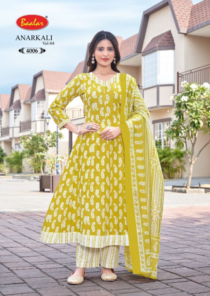 Buy Baalar Anarkali Vol 4 Readymade Cotton Printed Anarkali Kurti Pent With Dupatta Wholesale 2026