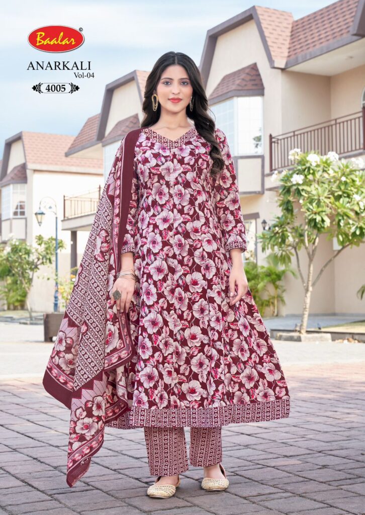 Buy Baalar Anarkali Vol 4 Readymade Cotton Printed Anarkali Kurti Pent With Dupatta Wholesale 2026