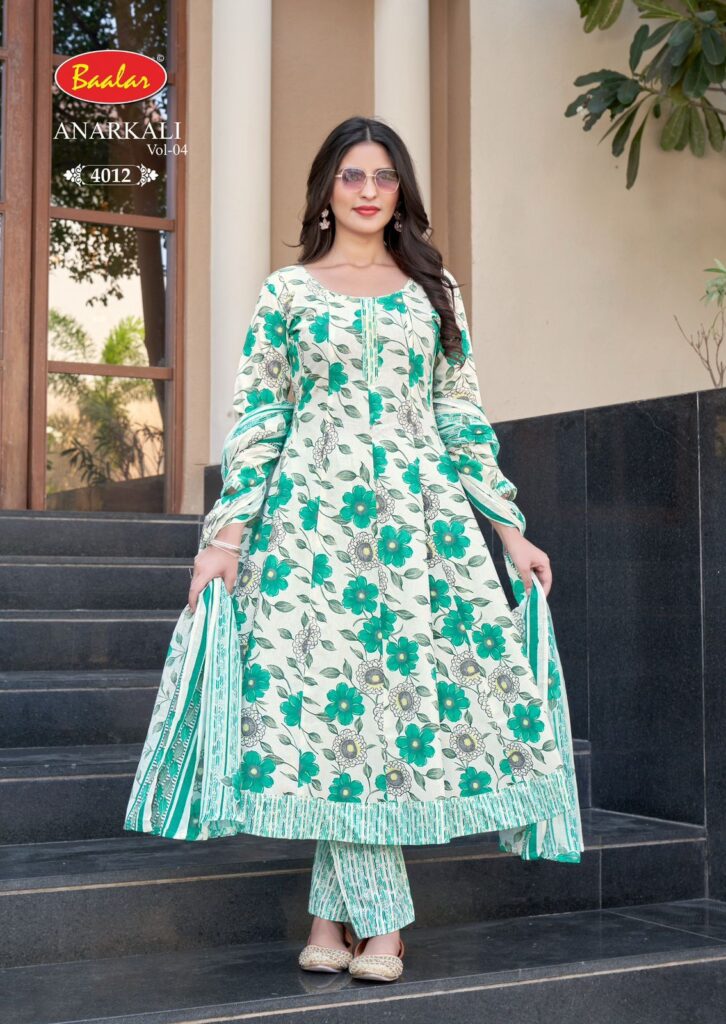 Buy Baalar Anarkali Vol 4 Readymade Cotton Printed Anarkali Kurti Pent With Dupatta Wholesale 2026