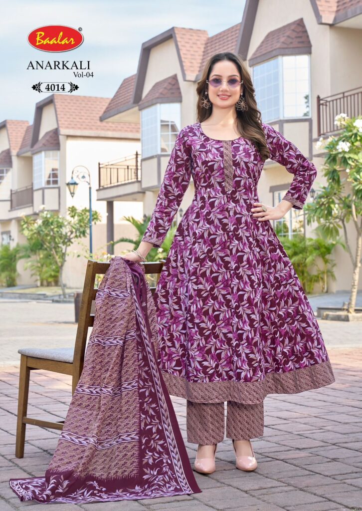 Buy Baalar Anarkali Vol 4 Readymade Cotton Printed Anarkali Kurti Pent With Dupatta Wholesale 2026