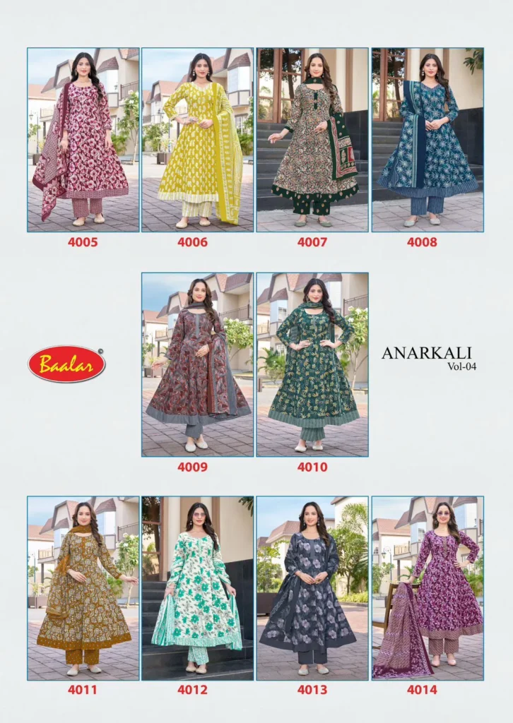 Buy Baalar Anarkali Vol 4 Readymade Cotton Printed Anarkali Kurti Pent With Dupatta Wholesale 2026