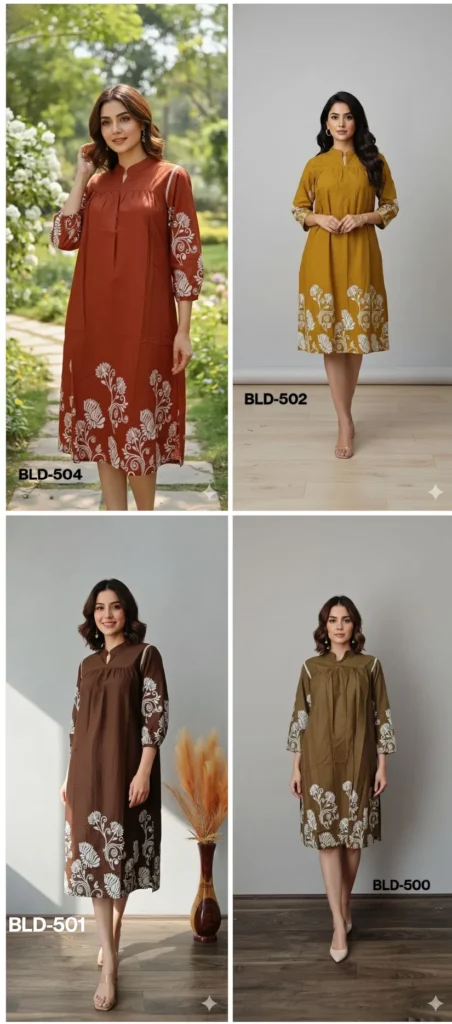 Stylish St 500 Pure Cotton Cambric Stylish One Piece Collection Wholesale 2026