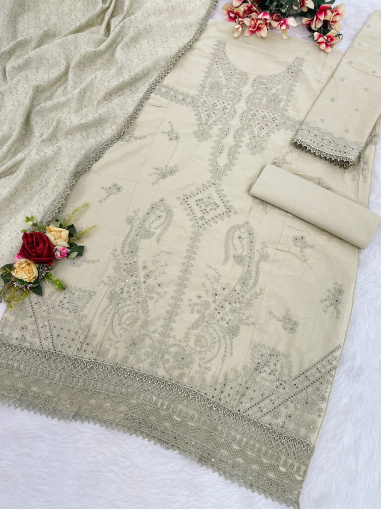 Buy Sitarah 905 Cotton Peach Eid Wear Embroidery Work Pakistani Dress Collection Wholesale 2026