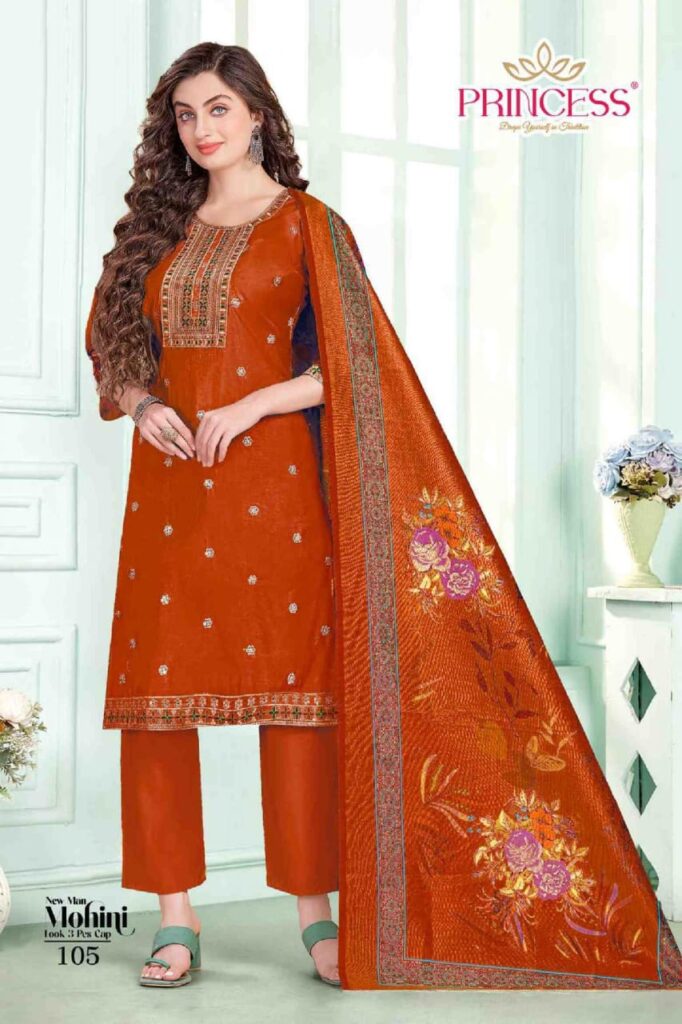 Beautiful New Man Mohini Roman Silk Embroidery Worked Kurti With Bottom Dupatta Wholesale 2026