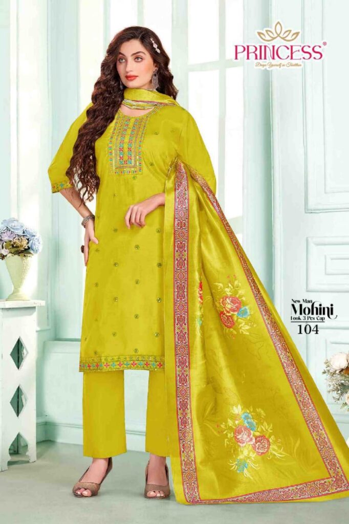 Beautiful New Man Mohini Roman Silk Embroidery Worked Kurti With Bottom Dupatta Wholesale 2026