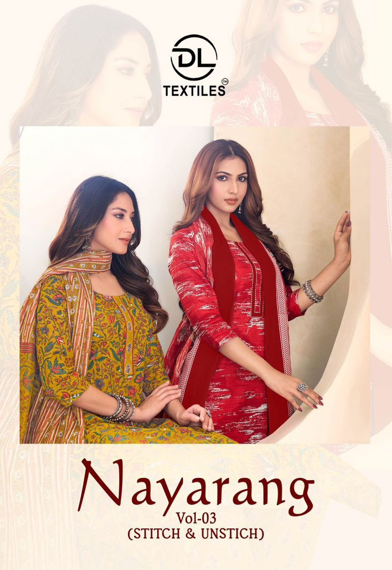 Dl Nayarang Vol 3 Readymade Cotton Printed Kurti With Bottom Dupatta Wholesale
