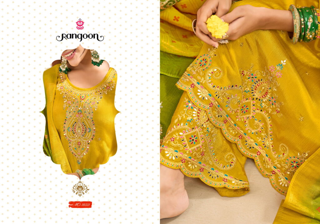 Beautiful Rangoon Haldi Mehendi Vol 2 Chinon Heavy Code Work Kurti Bottom With Dupatta Wholesale 2026