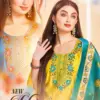 Hanoi Look Roman Silk With Embroidery Worked Kurti With Bottom Dupatta Wholesale