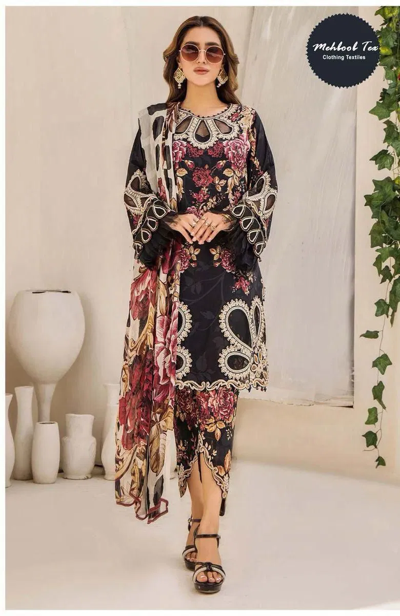 Mehboob Tex 1526 A Cotton Print With Embroidery Pakistani Salwar Kameez Wholesale