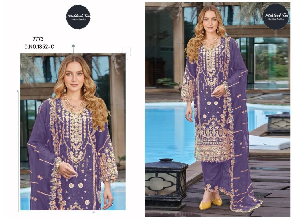 Buy Mehboob Tex 1852 A To D Chiffon With Embroidery Pakistani Salwar Kameez Wholesale 2026