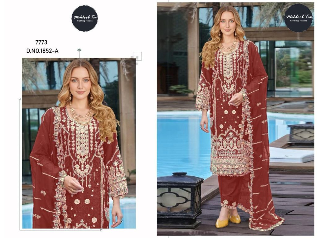 Buy Mehboob Tex 1852 A To D Chiffon With Embroidery Pakistani Salwar Kameez Wholesale 2026