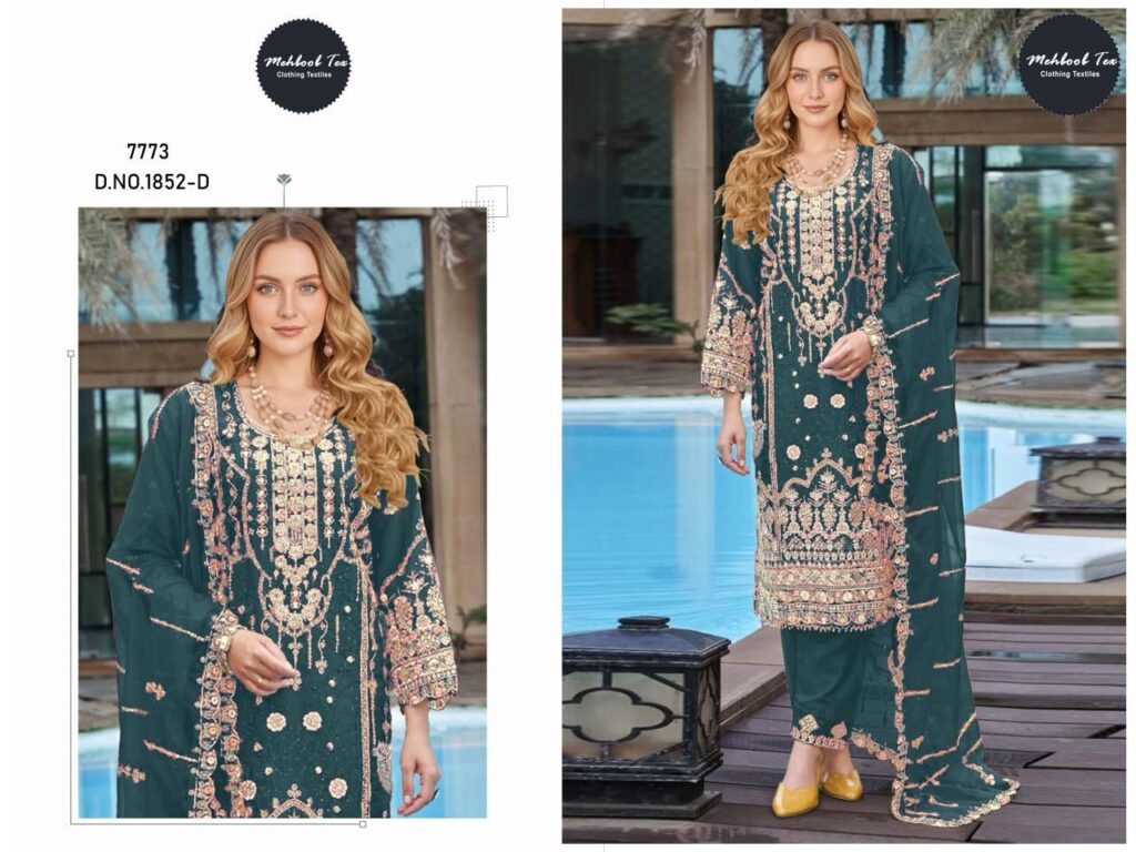 Buy Mehboob Tex 1852 A To D Chiffon With Embroidery Pakistani Salwar Kameez Wholesale 2026