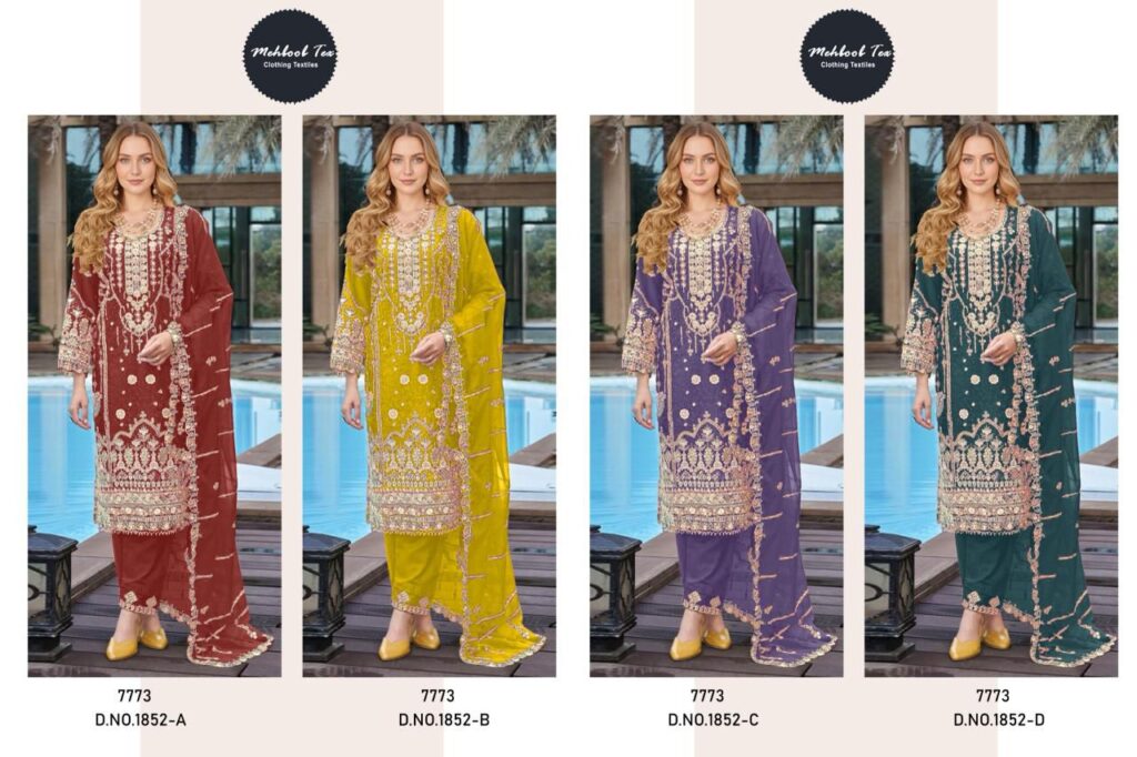 Buy Mehboob Tex 1852 A To D Chiffon With Embroidery Pakistani Salwar Kameez Wholesale 2026