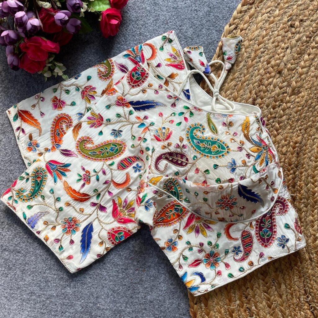Latest Pih Sabya Keri Pure Viscose Natural Crepe Embroidery Work Readymade Blouse Wholesale 2026