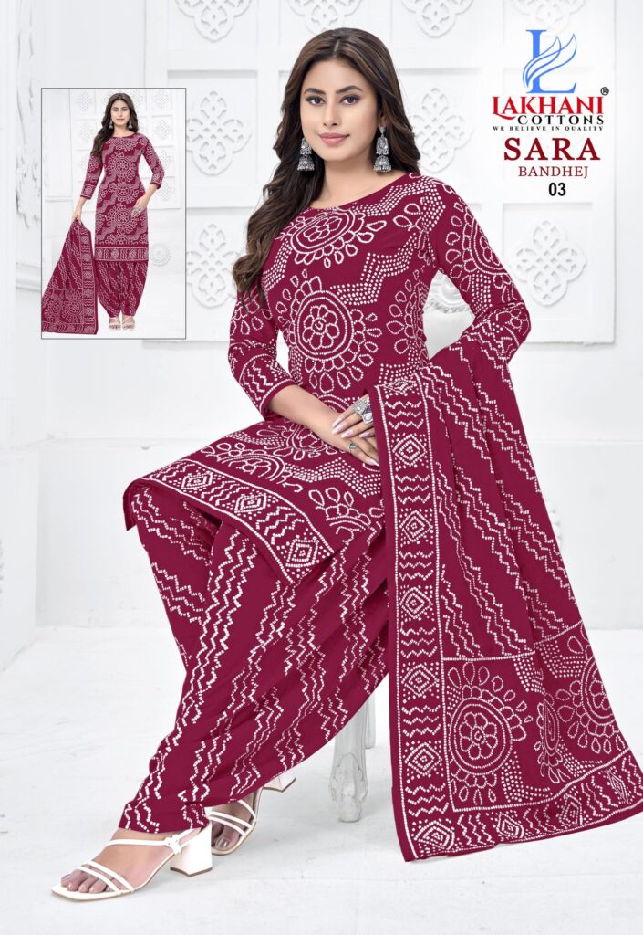 Stylish Lakhani Sara Bandhej Vol 01 Cotton Printed Dress Material Collection Wholesale 2026 4 Stylish Lakhani Sara Bandhej Vol 01 Cotton Printed Dress Material Collection Wholesale 2026
