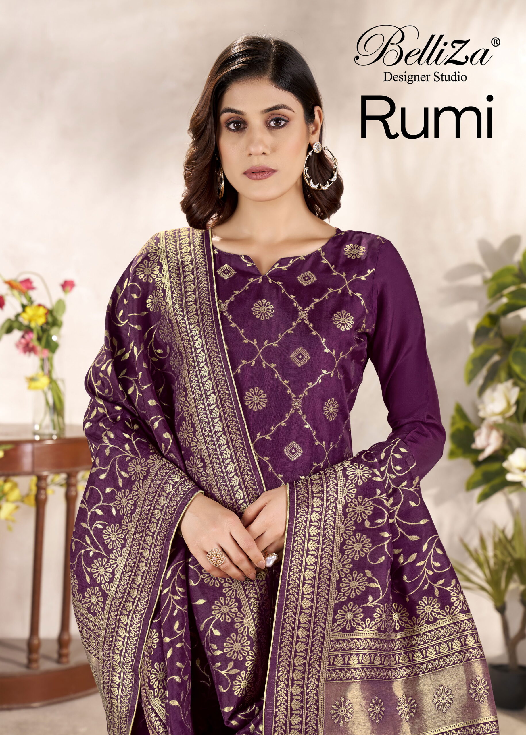 Belliza Rumi Vol 2 Viscose Silk With Jacquard Dress Material Collection Wholesale