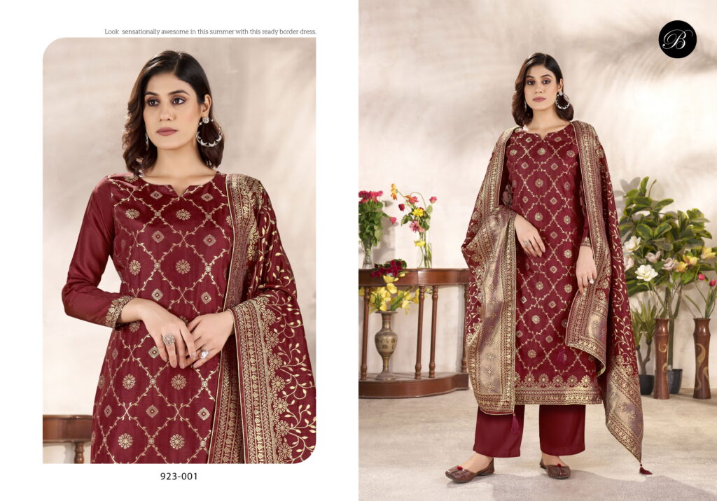 Buy Belliza Rumi Vol 2 Viscose Silk With Jacquard Dress Material Collection Wholesale 2026