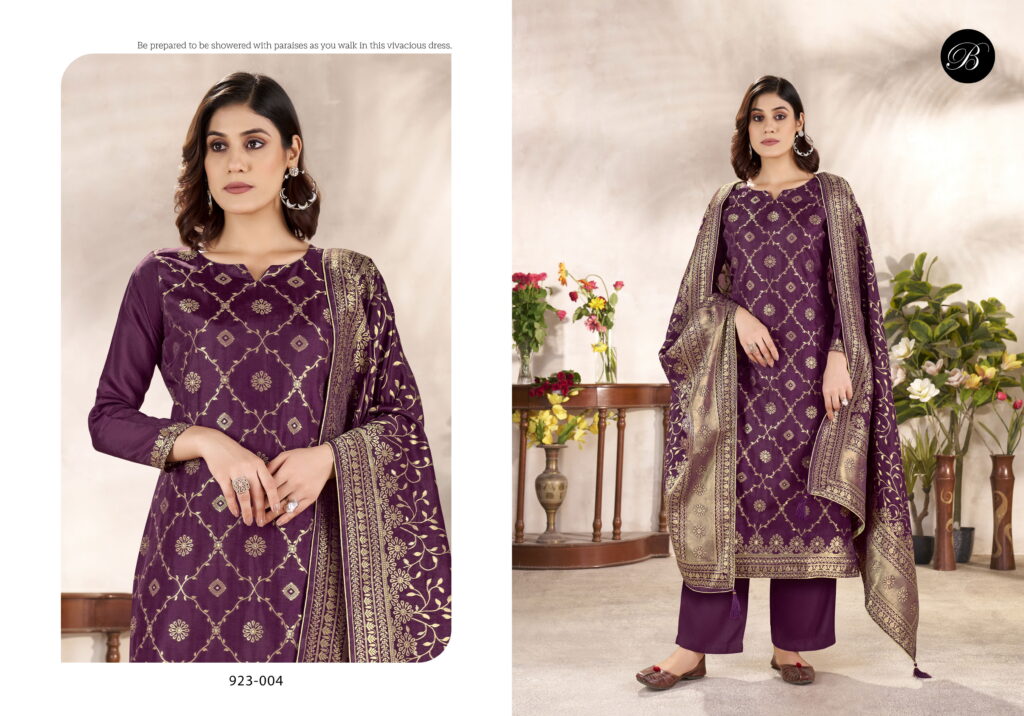 Buy Belliza Rumi Vol 2 Viscose Silk With Jacquard Dress Material Collection Wholesale 2026
