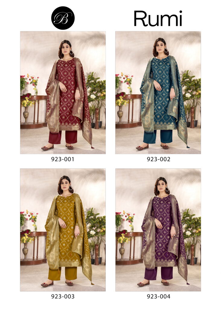 Buy Belliza Rumi Vol 2 Viscose Silk With Jacquard Dress Material Collection Wholesale 2026