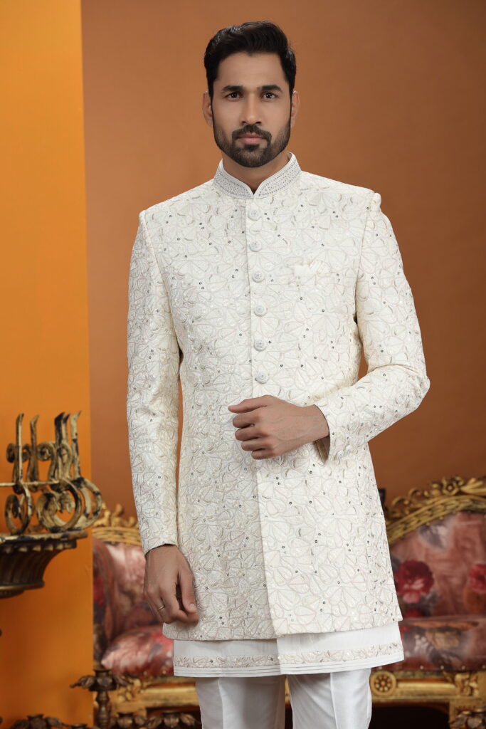 Launching Swarg 4061 To 4062 Handwork On Nack Button Art Silk 3 Piece jacket Set Collection Wholesale 2026