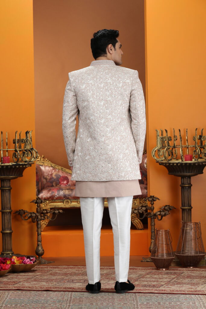 Launching Swarg 4061 To 4062 Handwork On Nack Button Art Silk 3 Piece jacket Set Collection Wholesale 2026