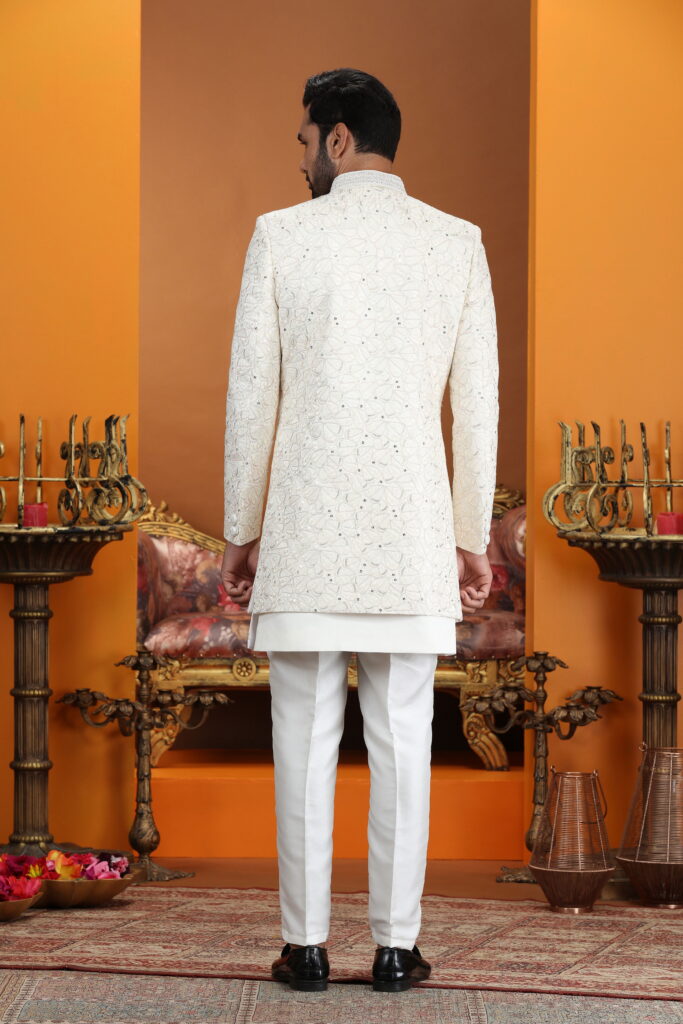 Launching Swarg 4061 To 4062 Handwork On Nack Button Art Silk 3 Piece jacket Set Collection Wholesale 2026