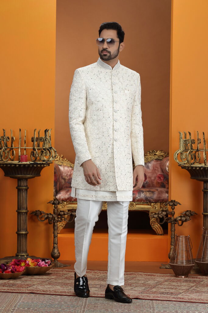 Launching Swarg 4061 To 4062 Handwork On Nack Button Art Silk 3 Piece jacket Set Collection Wholesale 2026