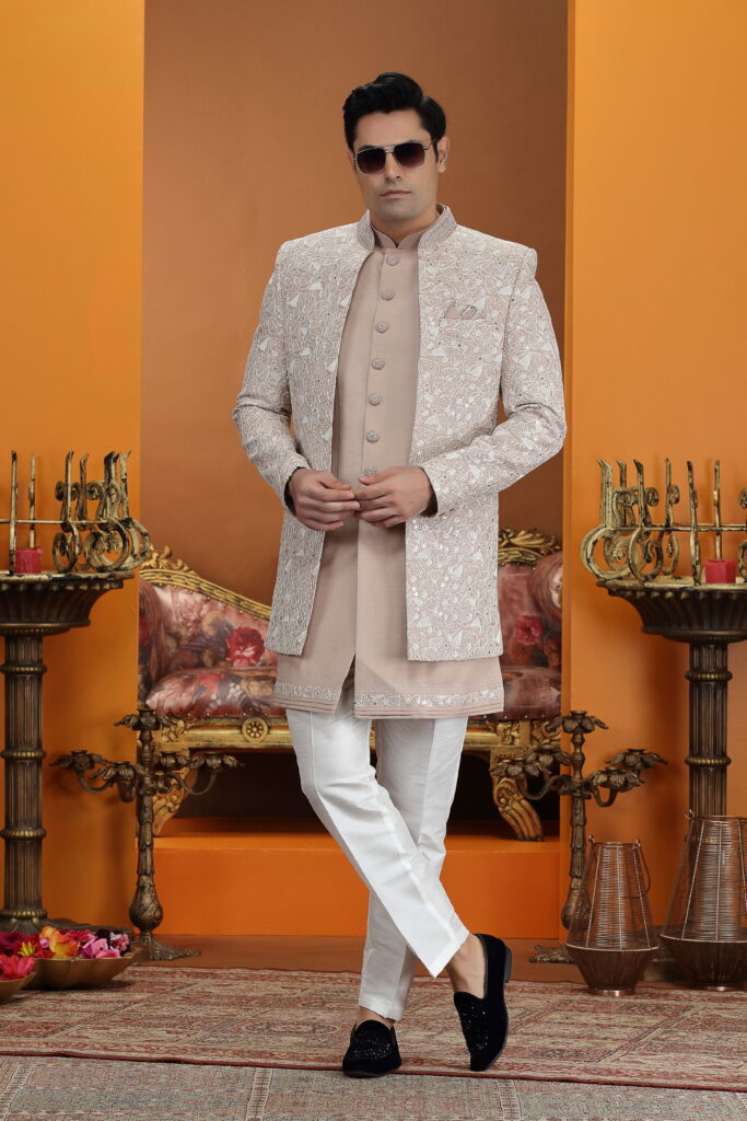 Launching Swarg 4061 To 4062 Handwork On Nack Button Art Silk 3 Piece jacket Set Collection Wholesale 2026