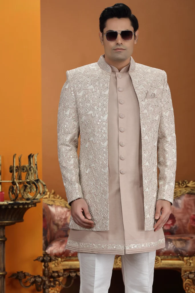 Launching Swarg 4061 To 4062 Handwork On Nack Button Art Silk 3 Piece jacket Set Collection Wholesale 2026
