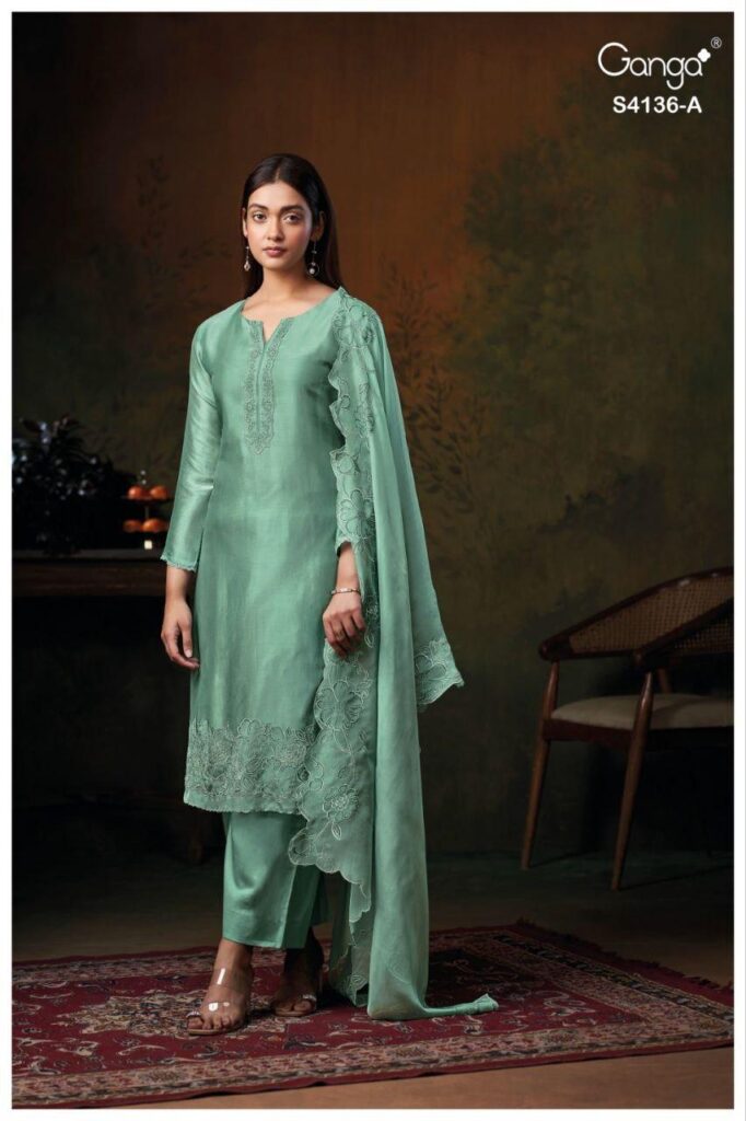 Latest Ganga Iniya 4136 Bemberg Silk With Embroidery Work Salwar Kameez Wholesale 2026