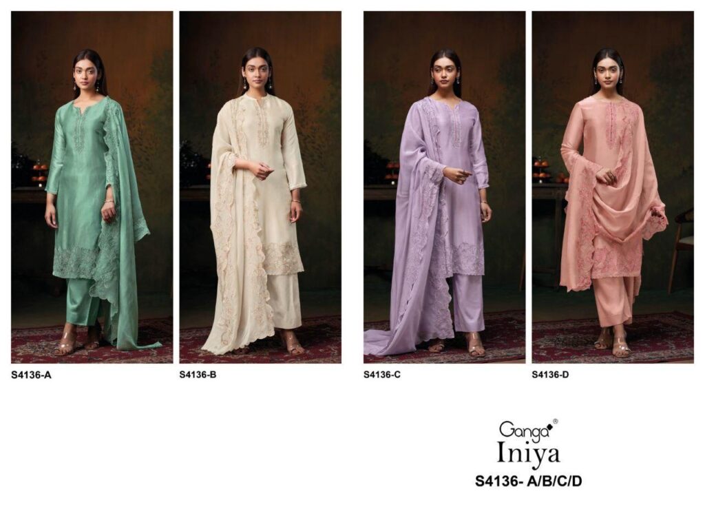 Latest Ganga Iniya 4136 Bemberg Silk With Embroidery Work Salwar Kameez Wholesale 2026