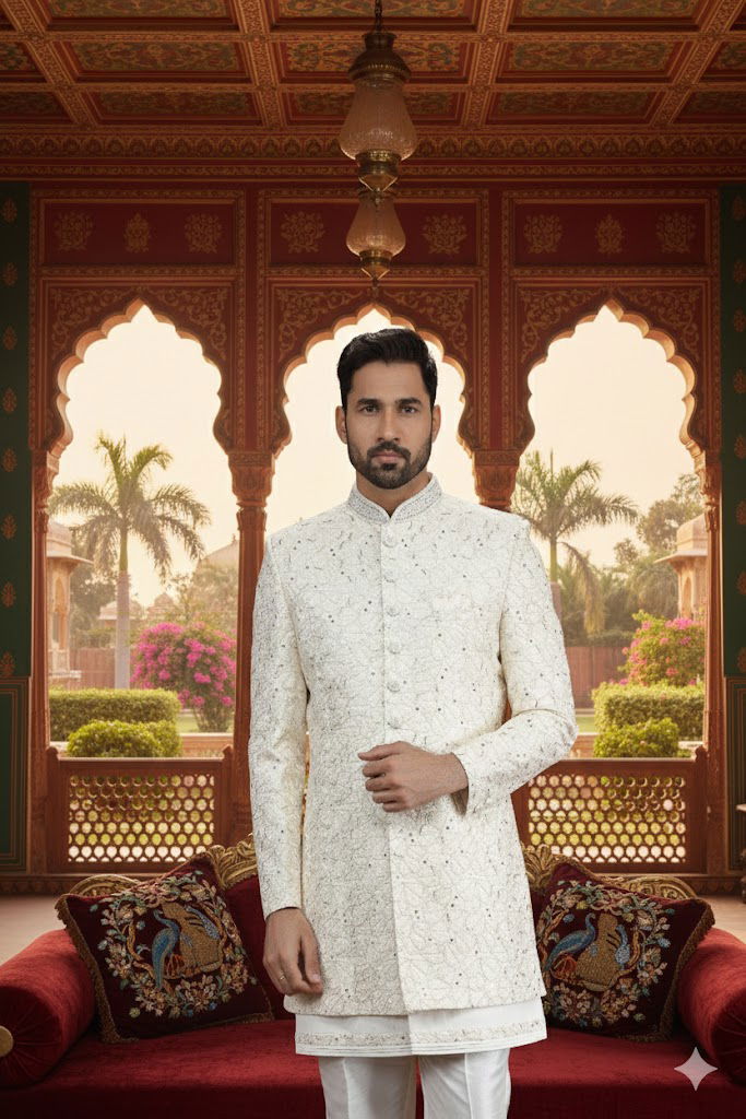 Swarg 4061 To 4062 Handwork On Nack Button Art Silk 3 Piece jacket Set Collection Wholesale