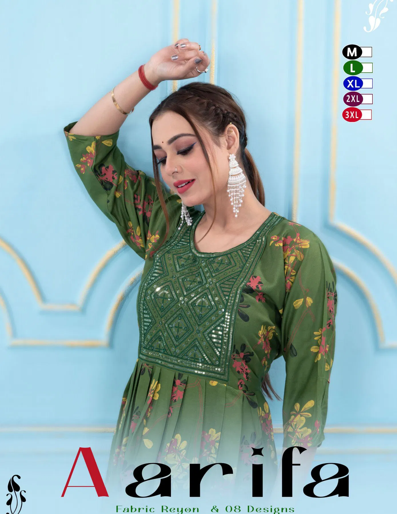 Aarifa Vol 1 Rayon Screen Printed Anarkali Kurti Collection Wholesale