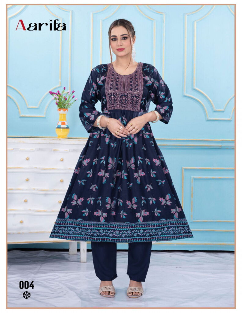 Stylish Aarifa Vol 1 Rayon Screen Printed Anarkali Kurti Collection Wholesale 2026