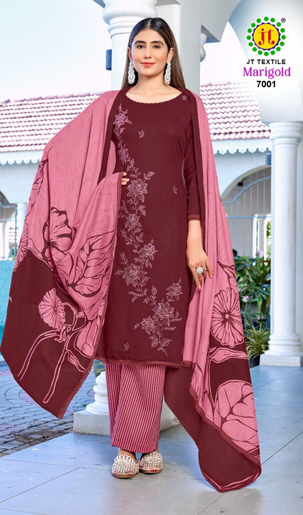 Buy Jt Marigold Vol 7 Rayon With Embroidery Work Dress Material Collection Wholesale 2026