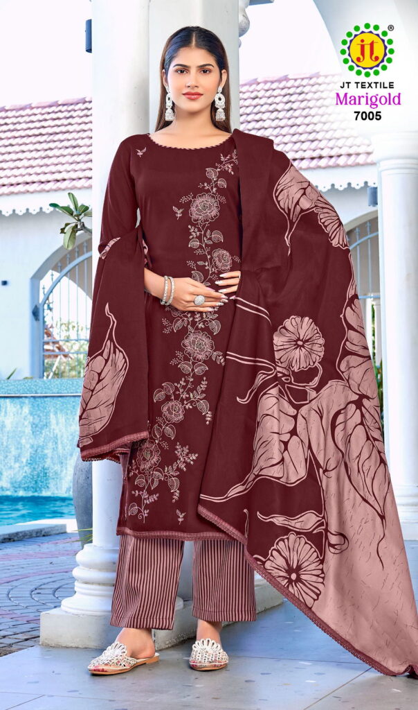 Buy Jt Marigold Vol 7 Rayon With Embroidery Work Dress Material Collection Wholesale 2026