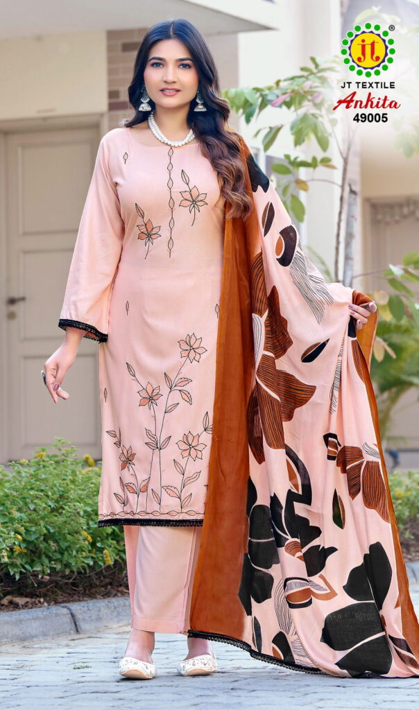 Latest Jt Ankita Vol 49 Rayon With Embroidery Work Dress Material Collection Wholesale 2026
