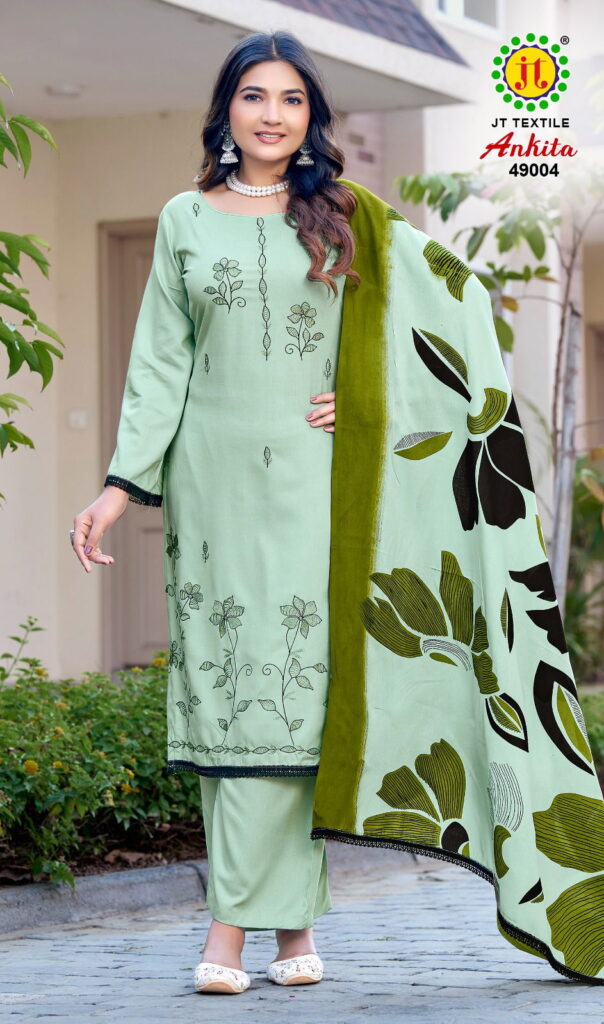 Latest Jt Ankita Vol 49 Rayon With Embroidery Work Dress Material Collection Wholesale 2026