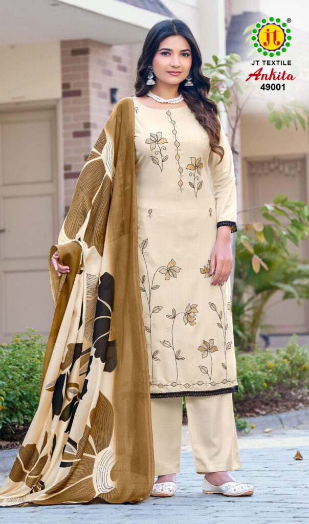 Latest Jt Ankita Vol 49 Rayon With Embroidery Work Dress Material Collection Wholesale 2026